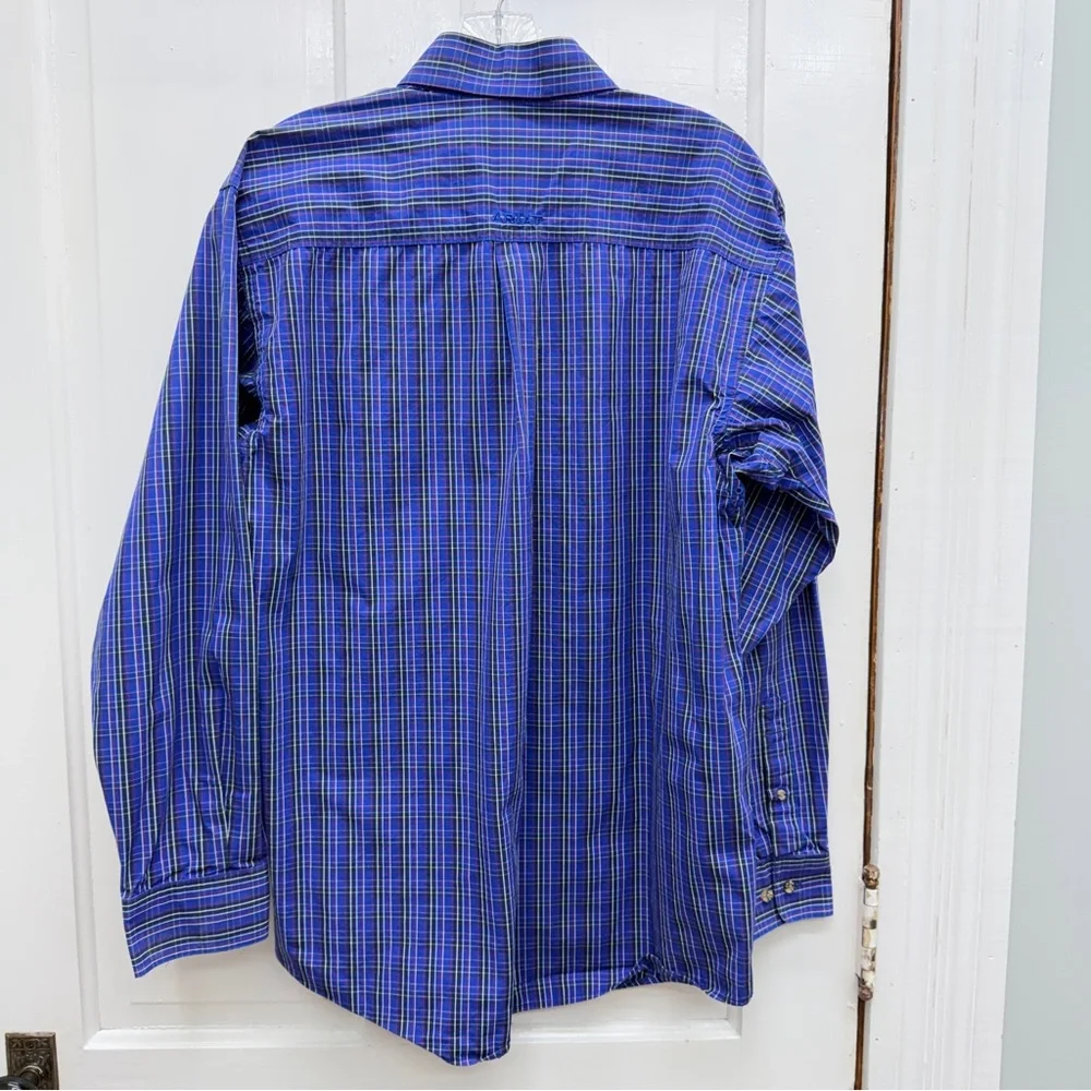 Ariat Pro series long sleeve button‎ down shirt men's medium blue